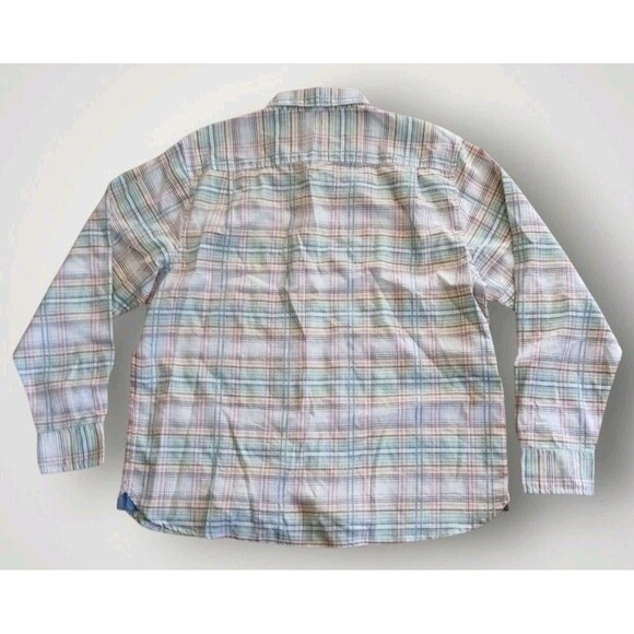Tommy Bahama Linen Blend Button Up Shirt Multicolor Plaid Size XL - Picture 7 of 7